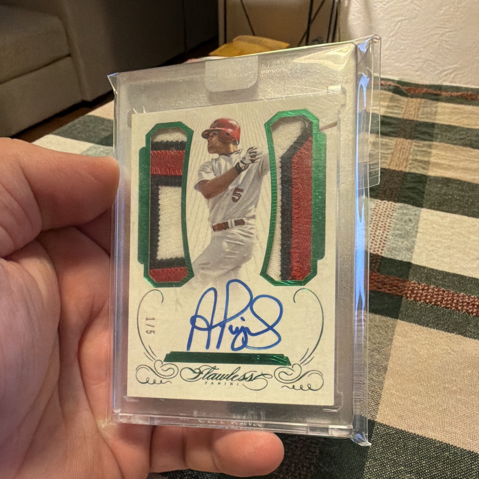 2016 Panini Flawless Baseball Flawless Greats Albert Pujols Auto Patch FG-AP /5 view 2