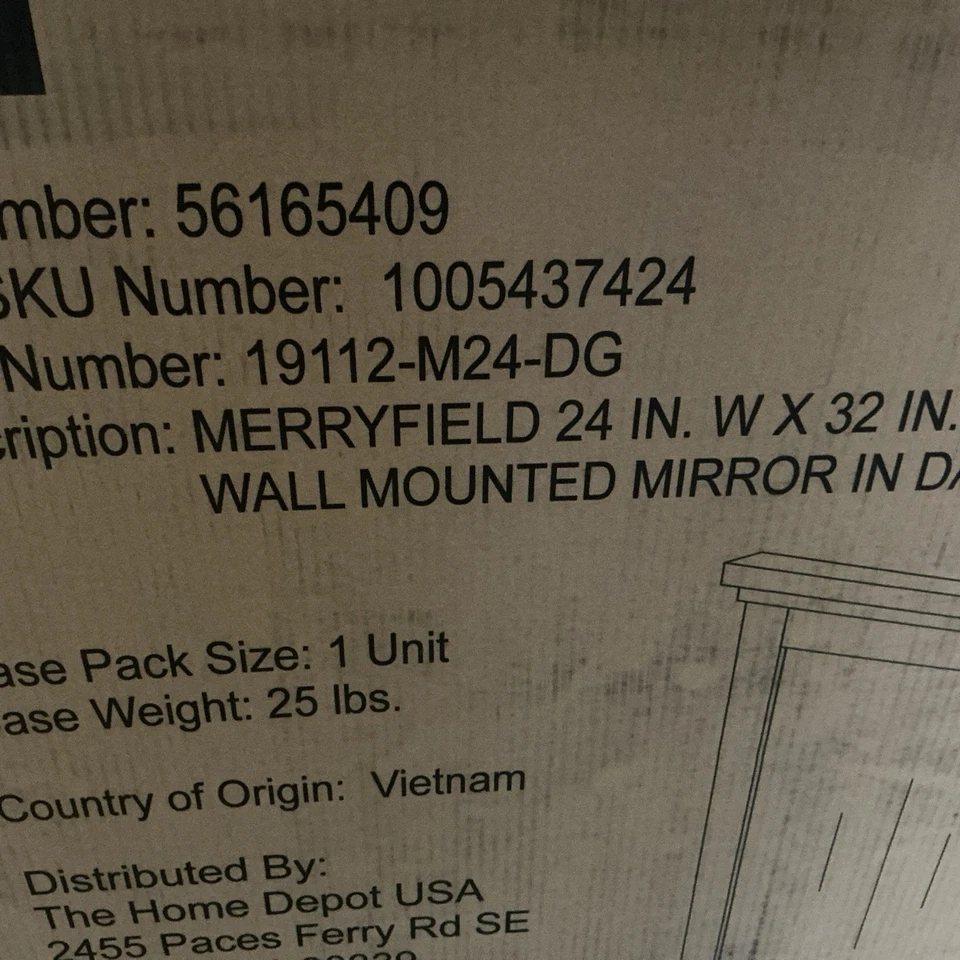 Home Decorators Collection Bathroom Vanity Mirror Rectangular Beveled Wood-Frame - Image 3 of 4