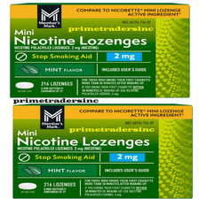 2 Pack - Member  s Mark Nicotine Mini Lozenge,flavor Mint 2 MG . 216 ct.