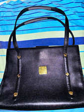 MCM Women s Black Tote Bag Logo Pattern Linin...