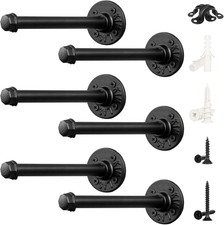 8-Inch Pipe Shelf Brackets for DIY Floating Shelves, Industrial Iron Pipe Bracke