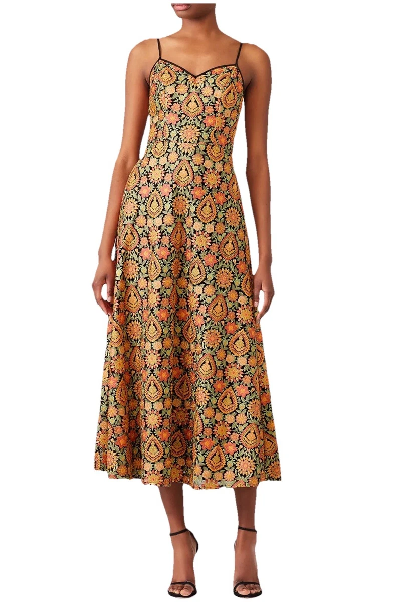 green emerald velvet dress Embroidered Floral Sleeveless Gown 6 / Rose/Multi main image 1