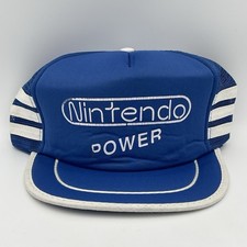 Vintage NINTENDO POWER Promo Three Stripe Trucker Snapback Hat Cap RARE
