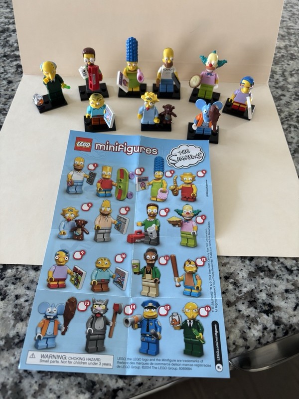 Lego The Simpsons Series 1 - Set Of 9 Minifigures 71005- Retired 2014