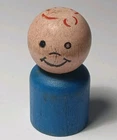 1960s VINTAGE Fisher Price Little People Figure Wood Boy Ferris Wheel #969 #932