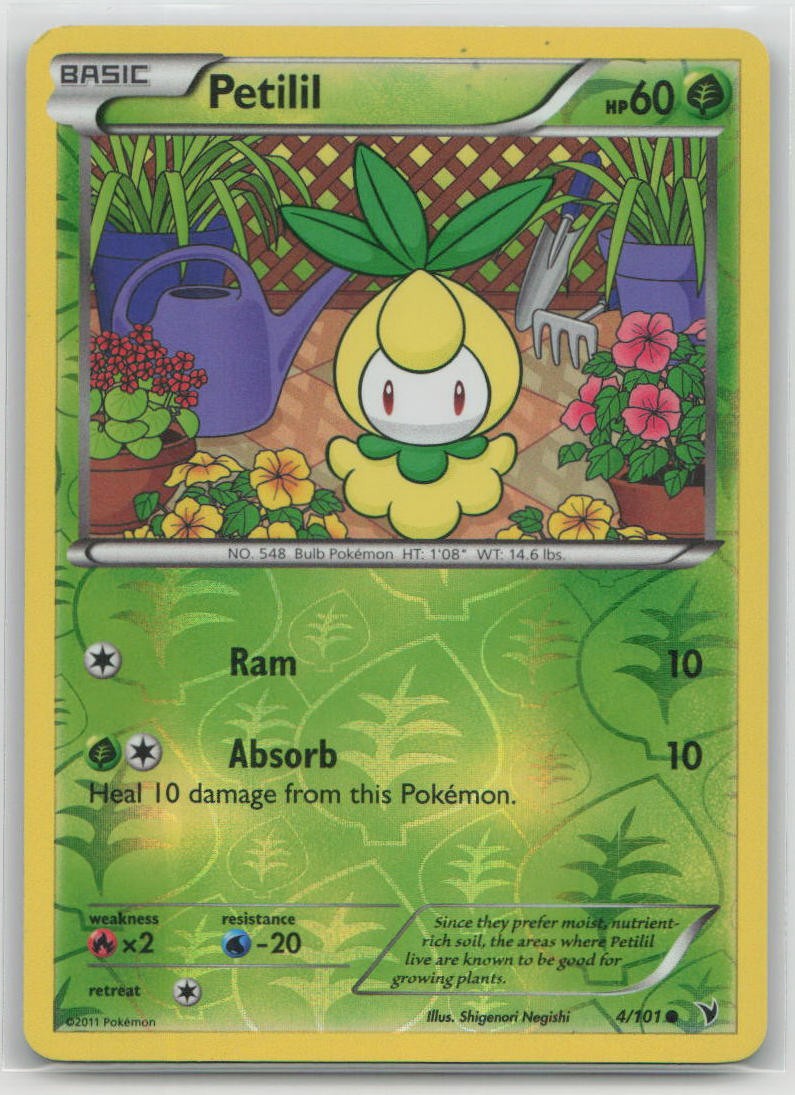 Petilil 4/101 Common Noble Victories Pokemon Reverse Holo Heavily Played