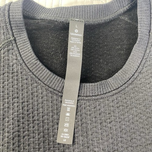 Lululemon Men's Engineered Warmth Long Sleeve Crew Pullover Sweater Black Sz L - Picture 3 of 8