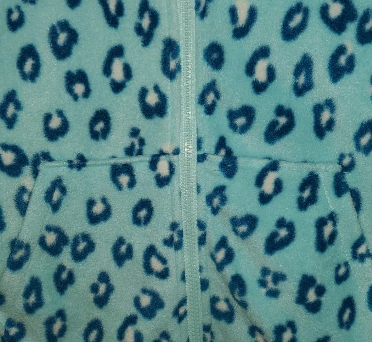 Moletom de lã infantil Eddie Bauer azul leapord pulôver sixe médio Y2K - Imagem 3 de 4