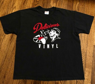 ORIGINAL Delicious Vinyl hip hop vintage 90s rap T-shirt J