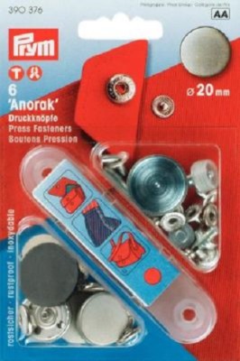 Prym 6 Sewing-Free Snap Fasteners Matte Old Iron 20 mm 390376