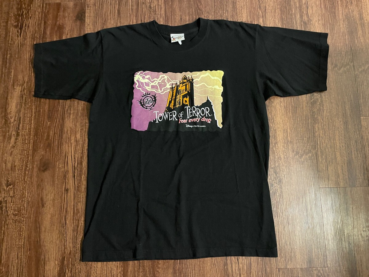 VTG Disney World Tower of Terror Fear Every Drop Ride Tee sz XL 