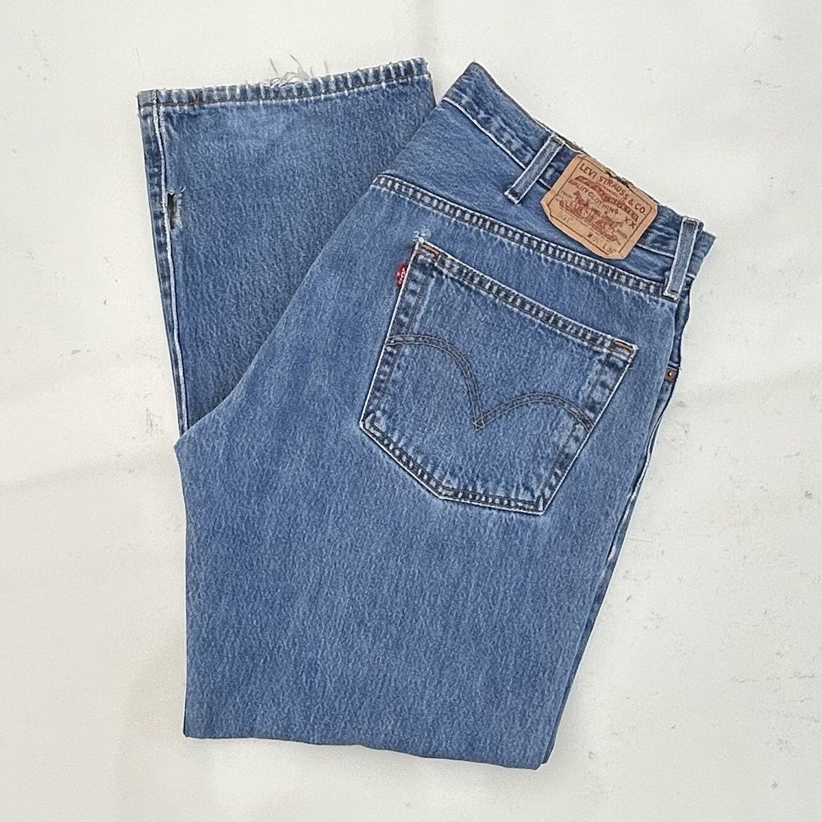 VINTAGE LEVIS MENS BLUE JEANS 501 40x30 ORIGINAL STRAIGHT FIT 100