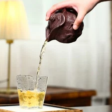 Tea Pot Real Yixing Zisha Purple Clay 14 Infuser Holes Ganoderma Lucidum Design