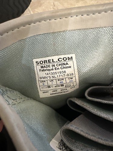 Sorel Boots Womens 9 Premium Canvas Snow Blue Waterproof Lined Classic Winter - Picture 12 of 13