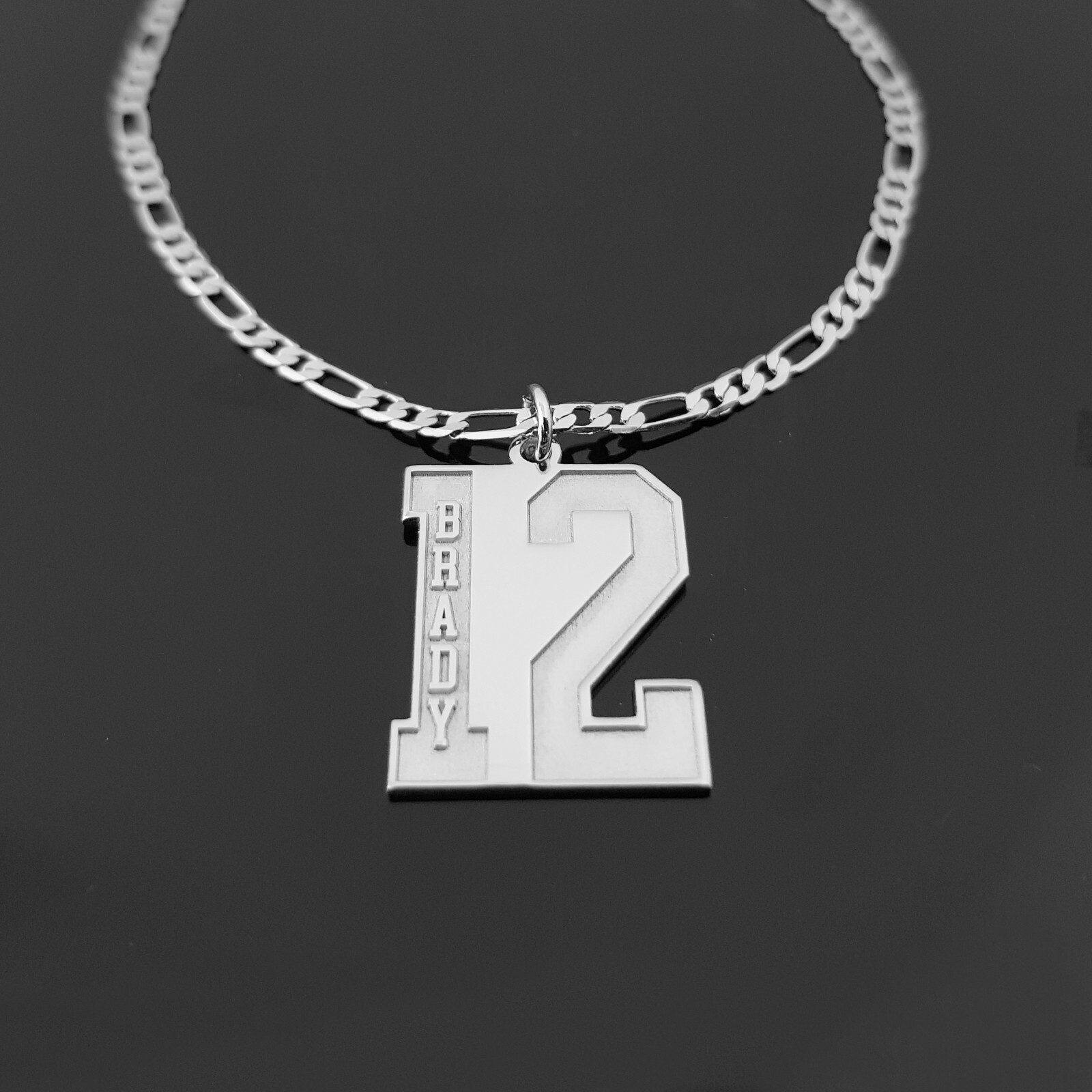 Personalized Sports Number Necklace Lucky With Custom Name Pendant