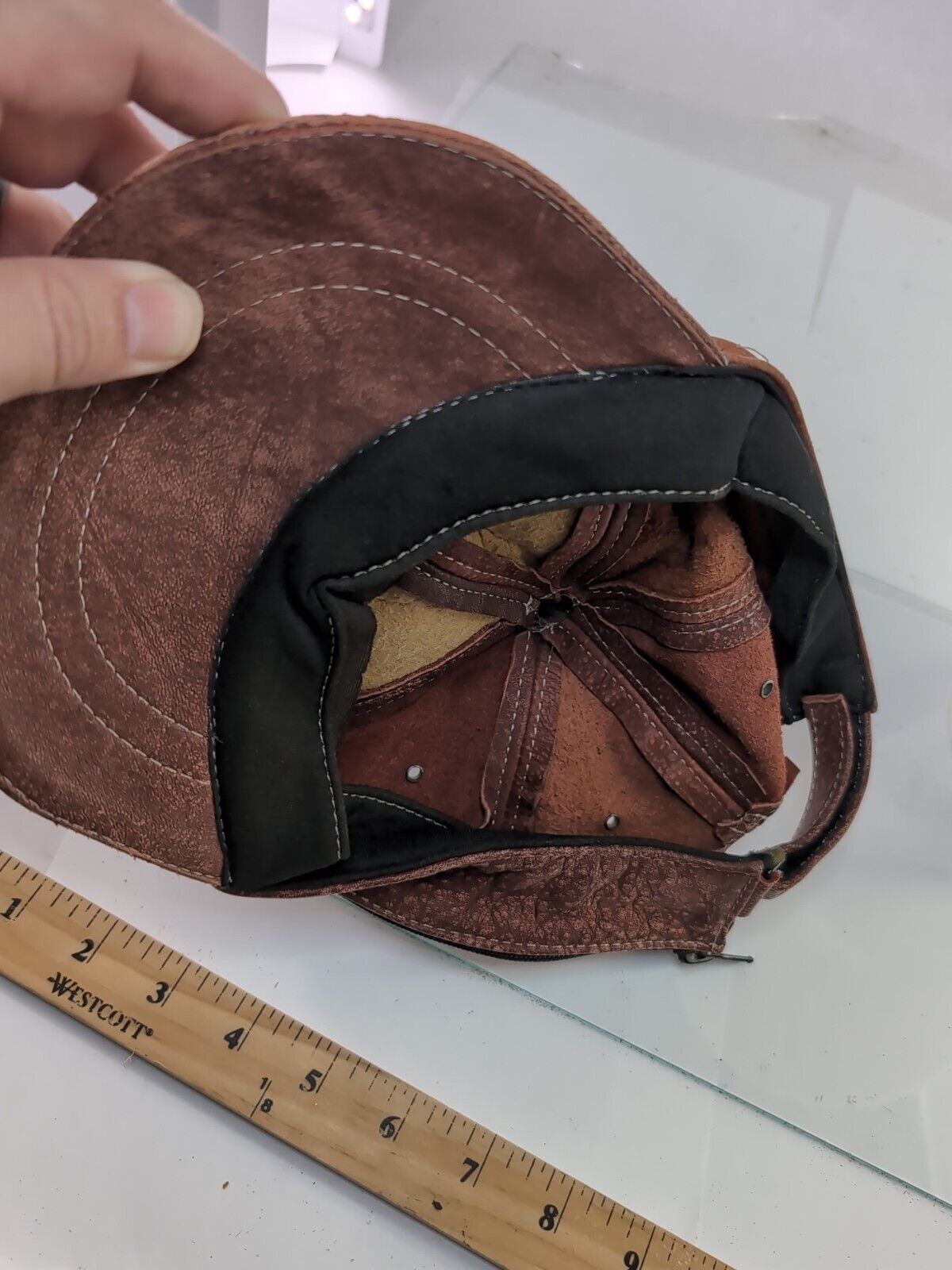 Rare! Vintage Calvin Klien Biker Leather Hat Cap,… - image 9