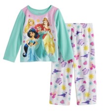 Disney PRINCESS 2 Piece TOP  PANTS Fleece Pajamas Toddler PJ  s Girls Size: 2T