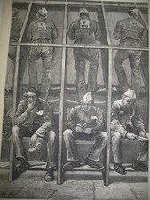 1874 Clerkenwell House of Correction Prisoners on the Treadwheel Antique PRINT