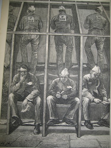 1874 Clerkenwell House of Correction Prisoners on the Treadwheel Antique PRINT