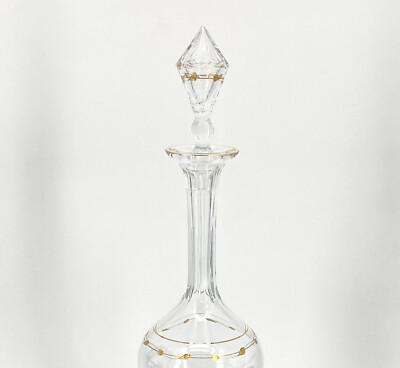 * KARAFFE MOSER PAULA KRISTALLGLAS GROß 51 CM FLORAL GOLD