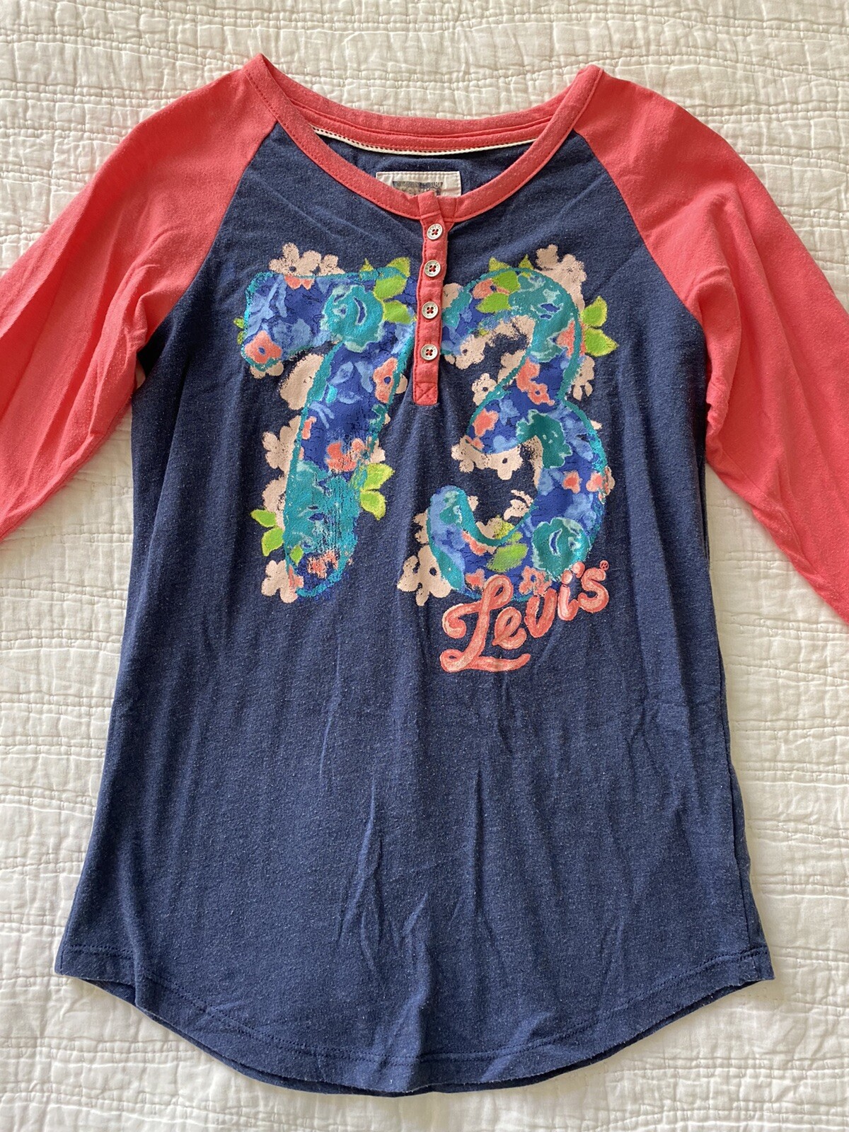 Girls Levi’s 3/4 Sleeve Top Size L(12-13) image 2