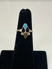 Vintage 1970s Native American Turquoise Sterling Silver Ring Size 5.5
