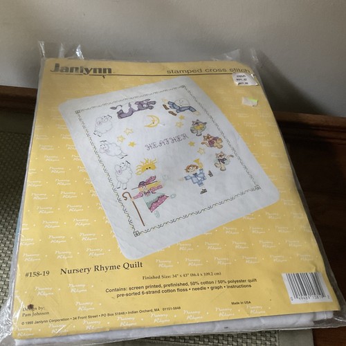 Janlynn Nursery Rhyme Quilt 158-19 Stamped Cross Stitch Kit USA 1995