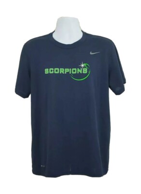 Nike Shirt Mens Large Blue Dri-FIT Scorpions Team Logo Graphic Tee Adult A09 