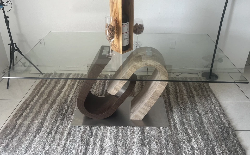 Dining Room Set Table 4 chairs Dining Table In Oak & Walnut With 4 Chairs - Image 3 of 4