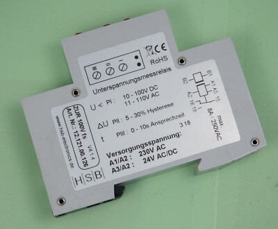 HSB Unterspannungsmessrelais ZUR 10-100V DC / AC - ArtNr: 12.121.00.126