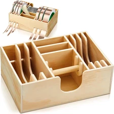 Wooden Copper Foil Dispenser Stained Glass Tape Supplies Art Tools Storage No