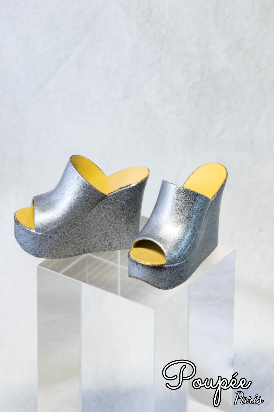 Mules lisses argent élégantes échelle 1/6 pour modèle de collection TBLEAGUE S09C