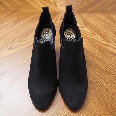 New VINCE CAMUTO Black Nubuck High Heel Bootie Style Shoes