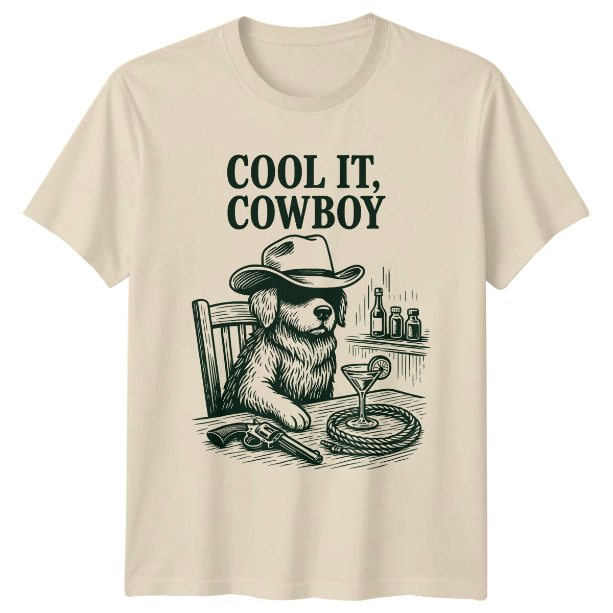 Cool It Cowboy Dog Western Hombre Camiseta Mujer Camiseta Gráfica Unisex Top