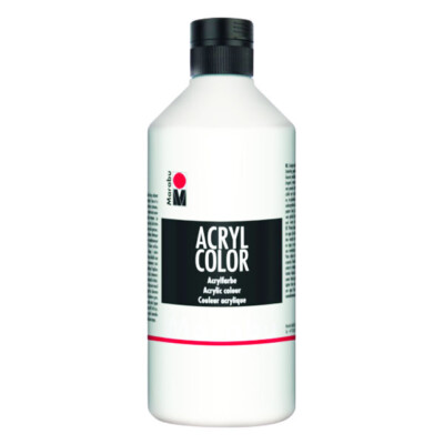 MARABU Acryl Farbe Color weiß wasserfest deckend lichtecht 500ml neu