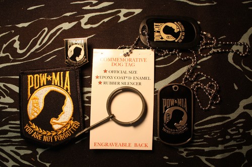 Kriegsgefangener POW-MIA 5 Artikel Lot Erkennungsmarke VIETNAMKRIEG Militär Veteran Emblem
