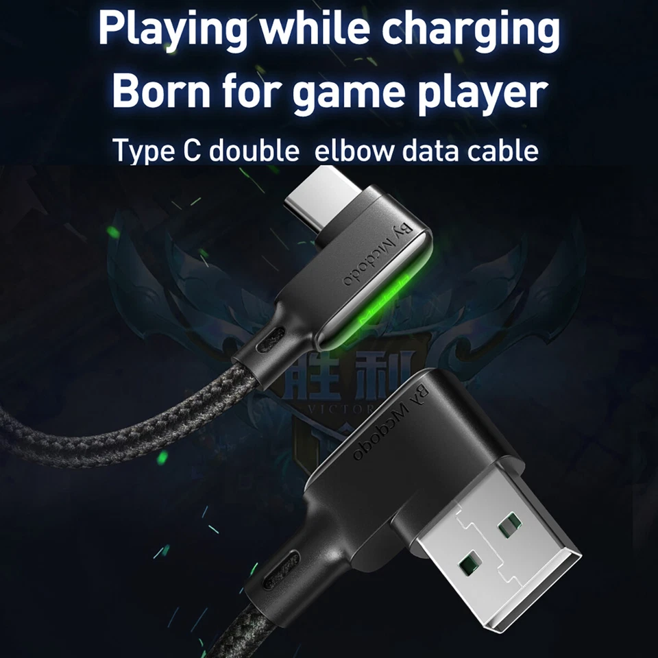 2 шт., светодиодный кабель зарядного устройства Mcdodo USB-C, шнур передачи данных для Samsung S25, S24, S23, iPhone 17 - Изображение 2 из 4