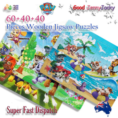60 + 2x40 Pieces Paw Patrol Thick Wooden Jigsaw Puzzles Best Toys Gifts for Kids