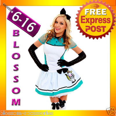 G16 Ladies Alice In Wonderland Fancy Dress Halloween Outfit Theme Costume |  eBay
