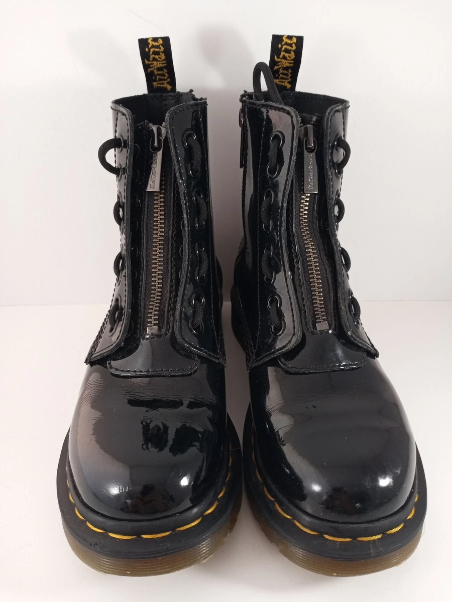 Dr Martens 1460 Pascal Boot Zip Front Patent Lamper Black Size 6 US L / 4 UK
