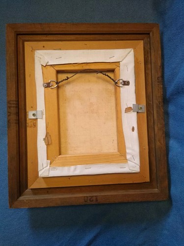 Sad Clown Framed Oil Painting Framed   15" X 13" Vintage Signed By Brodie - Picture 3 of 3