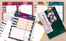 Family Planner 2023 - 4 columns, 12 months, Floral themes / Instant download.pdf