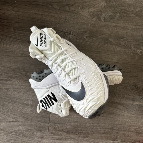 Nike Force Savage Pro Shark PM Football Cleats White Black 923306-101 Size 11.5 - Picture 3 of 9