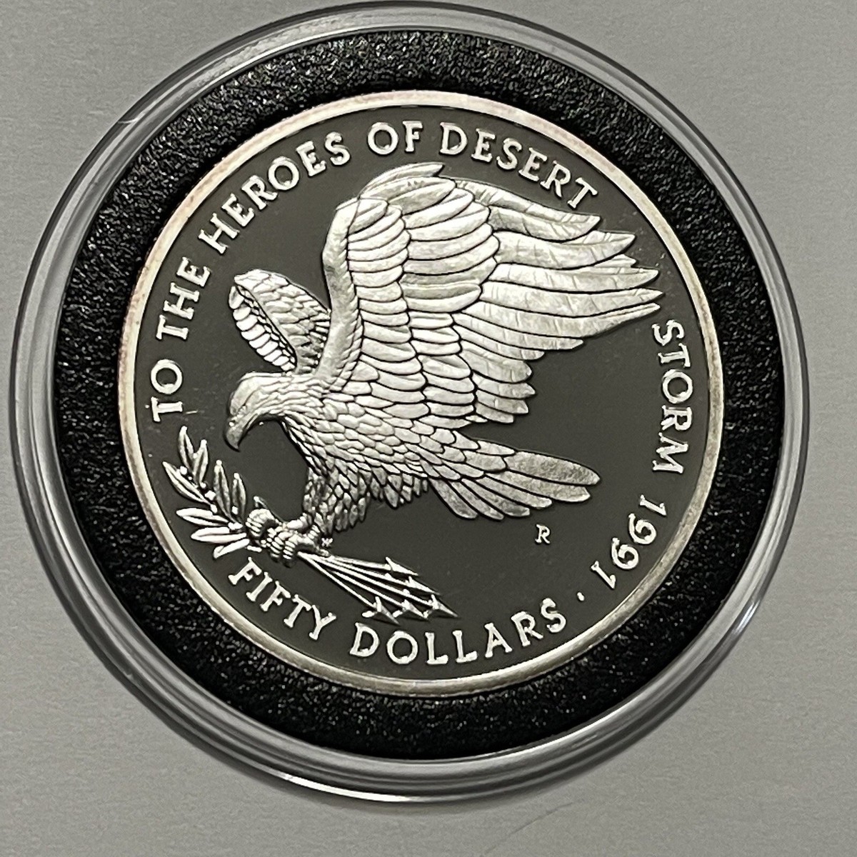 1991 Heroes Of Desert Storm Proof Coin 1 Troy Oz .999 Fine Silver