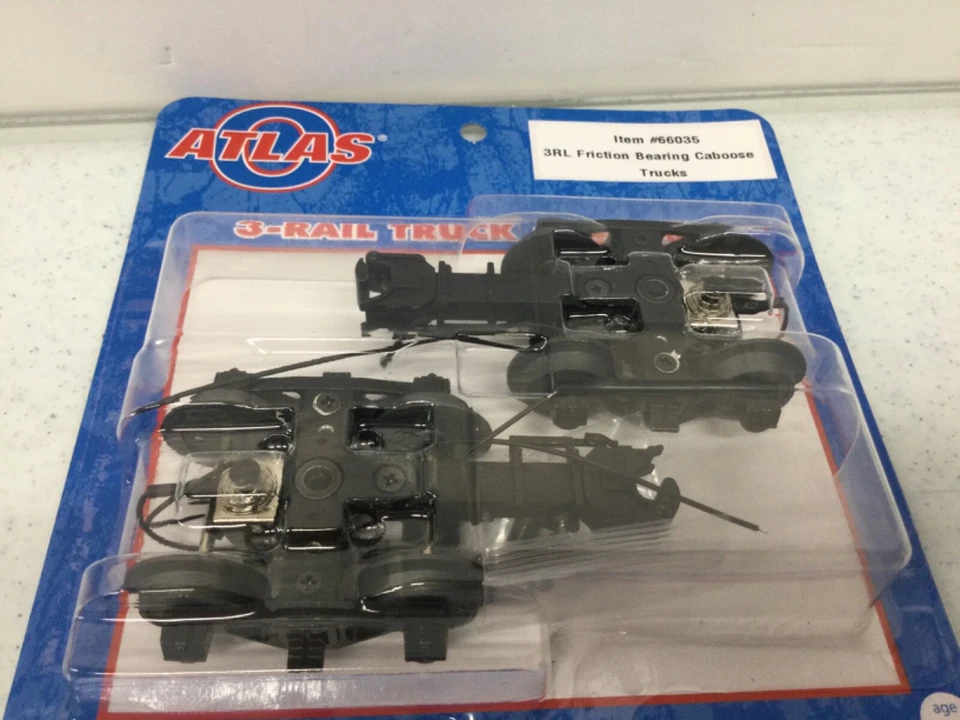 Atlas 1 Pair O Scale 3 Rail Friction Bearing Caboose Trucks #66035 Factory New - Image 2 of 3
