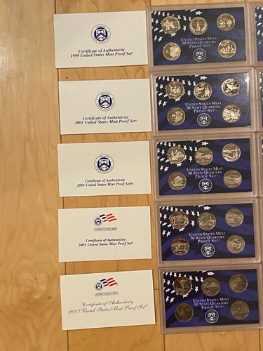 1999-2008 PROOF STATE QUARTER SET - (50 CLAD PROOF QUARTERS) + COA FOR EACH YEAR - Picture 3 of 4