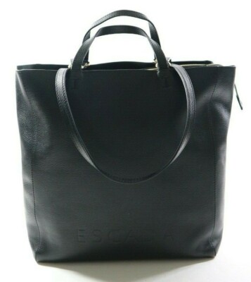 Escada  AB891 Leather Tote Bag in Black