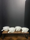 Set of 4 Vintage Anchor Hocking Fire-King White Milk Glass Chili Soup Bowls Cups