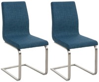 2Er Set EsszimmerstüHle Belfort Stoff Blau