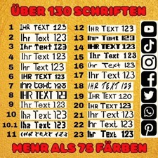 Autoaufkleber 2X WUNSCHTEXT 10-20cm Namen Werbung Schriftzug Tuning sticker NEW 
